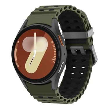Imagem de Pulseira marinha para Galaxy Watch 7 de 40 mm e 44 mm - Pulseira esportiva de silicone macio sem lacunas para Samsung Watch 7, 6, 5, 4 de 40 mm, 44 mm/6, clássico, 43 mm, 47 mm/4 clássico, 42 mm e 46