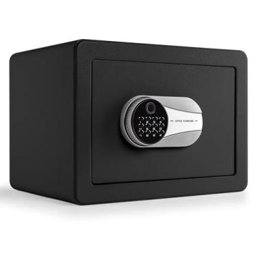 Imagem de Cofre de 1,0 metros cúbicos, seguro para impressões digitais com bolsa à prova de fogo, prateleira removível, sistema de alarme, caixa de dinheiro digital de segurança eletrônica para dinheiro