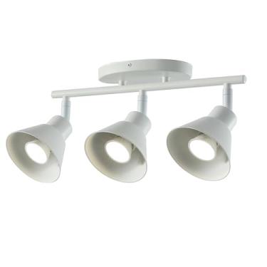 Imagem de vivihobb Luminária De Trilho Branca, Teto Moderna Com 3 Pontos, Base E26, Lâmpadas Não Incluídas, Cabeça Luz Giratória Flexível Para Cozinha, Sala Estar, Quarto