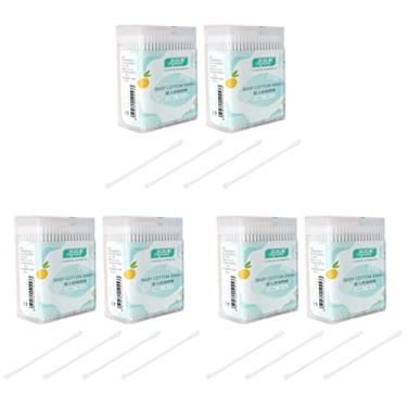 Imagem de Kisangel 6 Caixas De Cotonetes, Colher Para Orelha Bebê, Cotonetes Cosméticos Crianças, Duas Pontas, Brancos