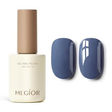 Imagem de MEGIOR Esmalte Em Gel Azul-Acinzentado 15Ml, Escuro, Egeu, Soak Off, Uv, Led, Opaco, Para Manicure, Salão, Pastel Sólido, 0,5 Oz, Mulheres, Meninas, Faça Você Mesmo, Casa