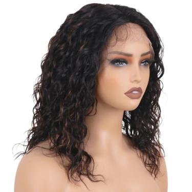 Imagem de ManeMajesty Destaques Curly Wave Lace Front Wig Use E Vá Perucas Sem Cola Cabelo Humano Pré-Depilado Corte Molhado Ondulado 180% Densidade Parte T Ombre (Fs1B/30,16")