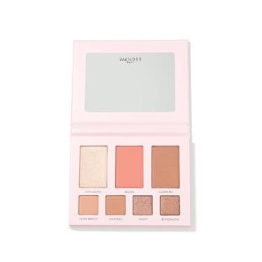 Imagem de Wander Beauty Paleta Getaway Para Olhos E Rosto - Sunkissed (Claro/Médio) Maquiagem Completa Enriquecida Com Vitamina Looks Diurnos Noturnos 4 Sombras, Iluminador, Blush Bronzer 0,34 Fl Oz