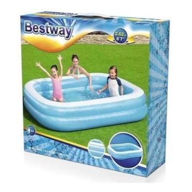 Imagem de Piscina Inflável Retangular Pratica Bestway Familiar 778L