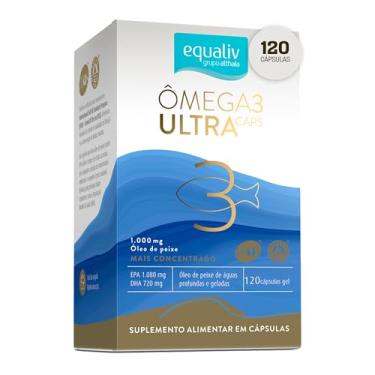 Imagem de EQUALIV - Ômega 3 Ultra Caps - Suplemento Alimentar Concentrado à Base de Óleo de Peixe - Rico em Vitamina E - Sem Glúten - 120 Cápsulas em Gel, 1000mg