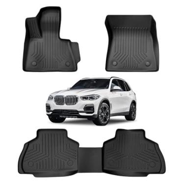 Imagem de Conjunto de tapetes automotivos 3D para BMW G05 X5 5 modelo de assento 2020-2024 | Acessórios de carro de proteção de piso resistente para todos os climas | Tapete de carpete preto | Forros de ajuste