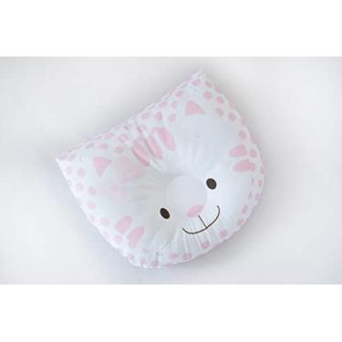Imagem de Travesseiro Anatômico Bebê, Apoio de Cabeça com Estampas de Animais, 25x22cm, Fibra de Silicone (GATINHO ROSA)