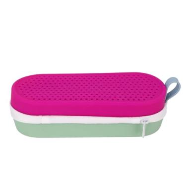 Imagem de Pssopp Caixa Protetora de óculos de Natação de Silicone, Portátil Portátil de Dupla Face por Portátil Portátil Portátil Goggles Com Zíper para Aventuras Ao Ar Livre NATAÇÃO DA VIAGEM (roxo e verde)