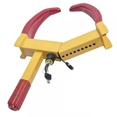 Imagem de Trava Roda Controle Estacionamento Pneu Carro Moto Segurança Antifurto Roubo Automotivo