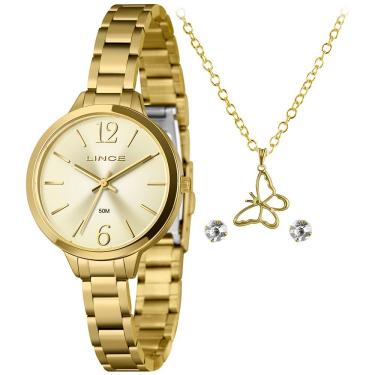 Imagem de Relógio Feminino Lince Lrg4784l34 K06lc2kx Kit Com Semi-jóia