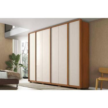 Imagem de Guarda Roupa Casal 6 Portas e 4 Gavetas Cleo Freijo/Off White Mr - Caemmun