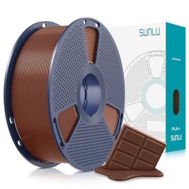 Imagem de SUNLU PLA Plus Filamento 1,75mm 1KG, Carretel Perfeitamente Enrolado, PLA+ 1000g, Precisão Dimensional +/- 0.02 mm, Compatível com a Maioria das Impressoras 3D FDM, 1kg (2.2lbs), Marrom Chocolate