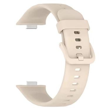 Imagem de Pulseira Silicone Compatível Com Huawei Watch Fit 3 - Poolsy, Creme