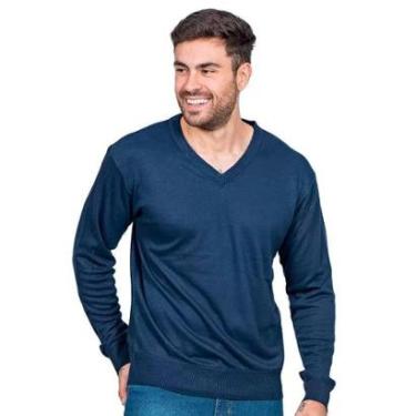 Imagem de Suéter Tricôt Gola V Masculino Broken Rules 590135 Marinho-Masculino