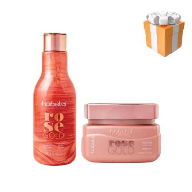 Imagem de Kit Rose Gold Hobety Shampoo 300ml+Mascara 300g - Hobety Profissional