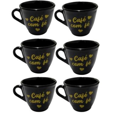 Imagem de 50 Xicaras Café Com Fé 60ml Acrílico Cantinho do café Jogo de Xicaras