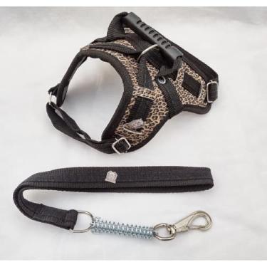 Imagem de Peitoral Coleira Pitbull Pastor Alemão Rotwailler Reforçada Couro(ONCINHA,M)