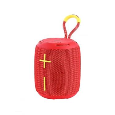 Imagem de Caixa de Som Bluetooth Portátil, 7W, À Prova D'água, com LED, Entrada USB/Cartão de Memória/Auxiliar, Bateria 1200mAh (Vermelho)