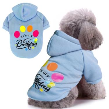 Imagem de Jecikelon Moletom com capuz para cães com estampa de inverno, roupas quentes para cães pequenos, chihuahua, roupas para filhotes de cachorro (azul claro, grande)