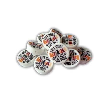 Imagem de Life Goal Pet All The Dogs Círculo Silicone Contas Focais 12 unidades 2,6 cm Cachorro Mãe Amante Animais Caneta Chaveiro Freshie Hanger Dachshund