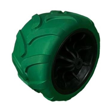 Imagem de Bothyi Roda sólida de substituição para carrinho de praia, substituição de carrinho universal, roda de PU, utilitário para áreas externas, acampamento ao ar, Preto Verde
