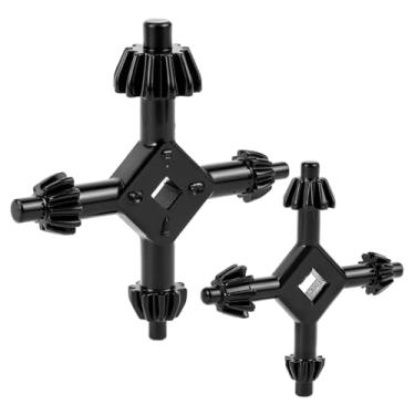 Imagem de QWORK Conjunto de chaves de mandril 4 em 1 de 2 peças, chave de mandril de broca manual para apertar mandril, compatibilidade de tamanho 3/8, 1/2, 3/4, 1 polegada, (L+S)