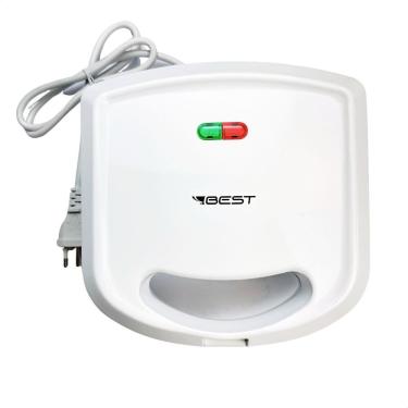 Imagem de Sanduicheira E Mini Grill Antiaderente Elétrica Branca Best 220V