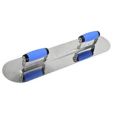 Imagem de Ioensy Desempenadeira de acabamento com cabo duplo, ferramenta grande para concreto, ferramenta grande para reboco de parede, 20in Double Round