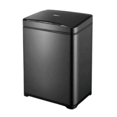 Imagem de Lixeira Retangular Preta 40L Sensor De Prox Global Mix