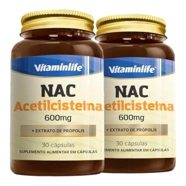 Imagem de Kit 2x Vitamin life Nac Acetilcisteína (+ Extrato De Própolis) 600mg - 30 Caps Cada