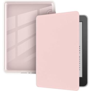 Imagem de Capa Para Kindle 11ª Geração 2024 e 2022 (C2V2L3 e RS23CV) - Sistema de Hibernação - Fechamento Magnético - Traseira Transparente (Rosa)