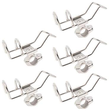 Imagem de Pacote com 5 suportes de varão de pesca de aço inoxidável DasMarine para varão de pesca com grampo montado no trilho para suporte de varão para barco de pesca Kayak Marine (pacote com 5)