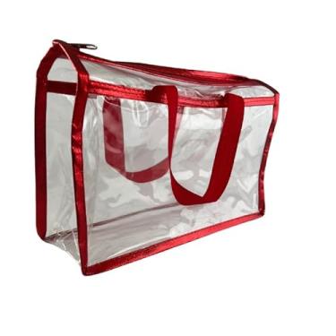 Imagem de Necessaire Frasqueira Organizadora Transparente (Vermelho)