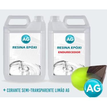 Imagem de Resinas Epóxi 1KG + Corante semi-transparente Limão Ag - Resinas ag