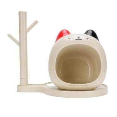 Imagem de Pssopp Bandeja de Jóias de Chave de Gato da Fortuna, Estampas de Animais Anti -Base Slip Base Teclador de Teclado Stand para Jóias de Teclas de Mesa de Entrada Jóias