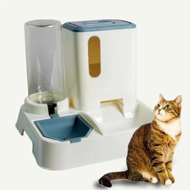 Imagem de Bebedouro Com Comedouro Alimentador Automático Duplo Gravidade Pet Cachorro e Gatos Pequeno Médio Grande Porte 1L (Cores Sortidas)