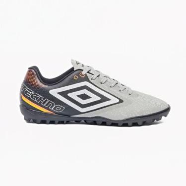 Imagem de Chuteira Society Umbro Techno II Futebol Adulto, Cinza, 43