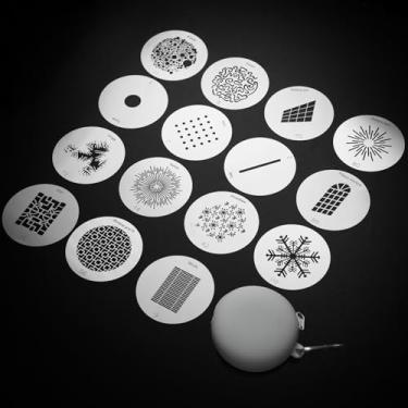 Imagem de ZALUNERO Kit De 15 Gobos Redondos Para Snoot Óptico, 66 Mm/2,6 Pol., Padrões Placa Metal, Fixação Holofote Compatível Com Godox Bfp/Mlp/Ot1/Ot1 Pro/Ii/Westcott Spot/Aputure Se, Retratos/Produtos
