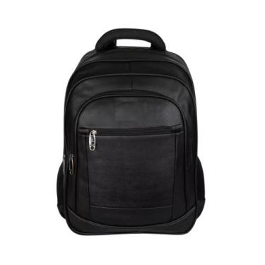 Imagem de Mochila De Couro Masculina Grande Resistente Trabalho - New Bag, Preto