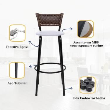 Imagem de Banqueta Cadeira Banco Alta Para Cozinha Gourmet Balcão Bancada Área G