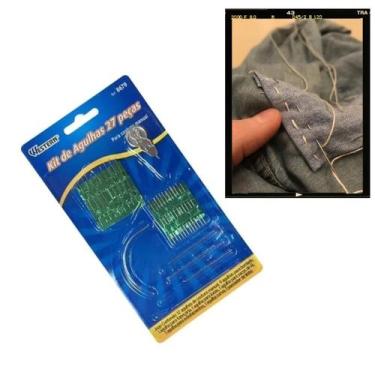 Imagem de Kit 27 peças Conjunto de Agulhas manual Passador De Linha Costura Bord