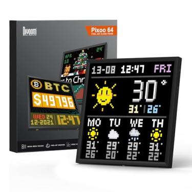 Imagem de Divoom Pixoo-64 - Moldura digital WiFi Pixel Cloud com controle de aplicativo, moldura de painel de LED 64 x 64 para decoração de sala de jogos/contador de fãs de mídia social