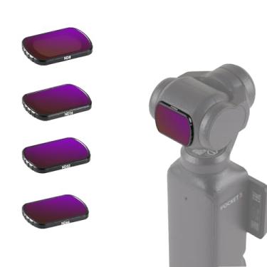 Imagem de FOTGA Kits de filtro de lente magnética ND8 + ND16 + ND32 + ND64 para DJI Osmo Pocket 3, vidro óptico HD, revestimento múltiplo