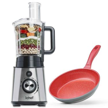 Imagem de Multiprocessador Power Nutri Revolution Ichef e Panela Polishop Sauté Grand Vermelha 24cm