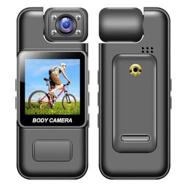 Imagem de Bewinner Câmera Corporal Com Gravação de áudio e Vídeo, Câmera Corporal de Ação Vestível Com Lente de 180 Graus e Rotatividade, Portátil Pequeno Gravador de Vídeo Esportivo de de