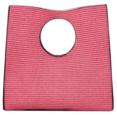 Imagem de KURGOOL Bolsas clutch de palha para mulheres, bolsas de mão de couro de tecido, bolsa de mão e bolsas de mão, bolsa de mão minimalista bolsa de praia, Rosa choque