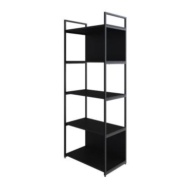 Imagem de Estante C/05 Prateleiras 152x60x33cm C/fundo Yon Preto Tx/ Preto Tx/
