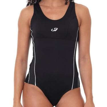 Imagem de Maiô Helanca Com Detalhes para Natação e Hidroginástica, Hammerhead, Preto/Preto/Branco, XGG