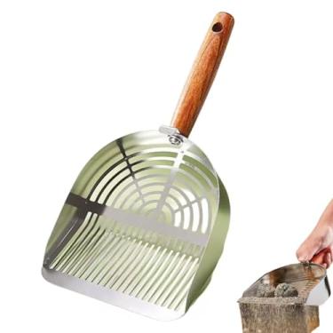 Imagem de Hashiny Pá de areia para gatos com gancho, design de peneira de 2 tamanhos, aço inoxidável, grade e tipo de tira (A)
