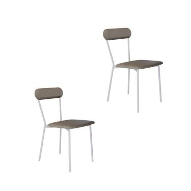 Imagem de Cadeira Vintage Emília Fixa C-4 Pes 450 X 505 X 810 Mm C-2 Un. Pés Brancos. Cn.venus Cinza Cn.venus Cinza